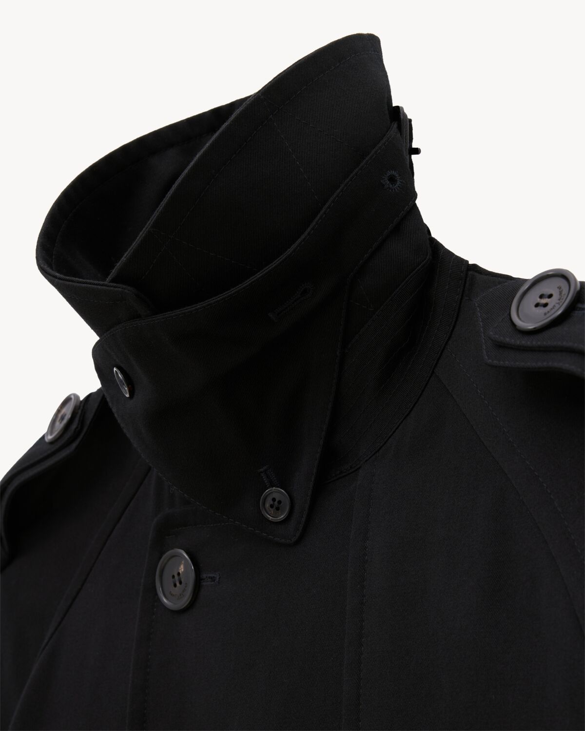 Saint Laurent Long-sleeved Windbreaker In Black
