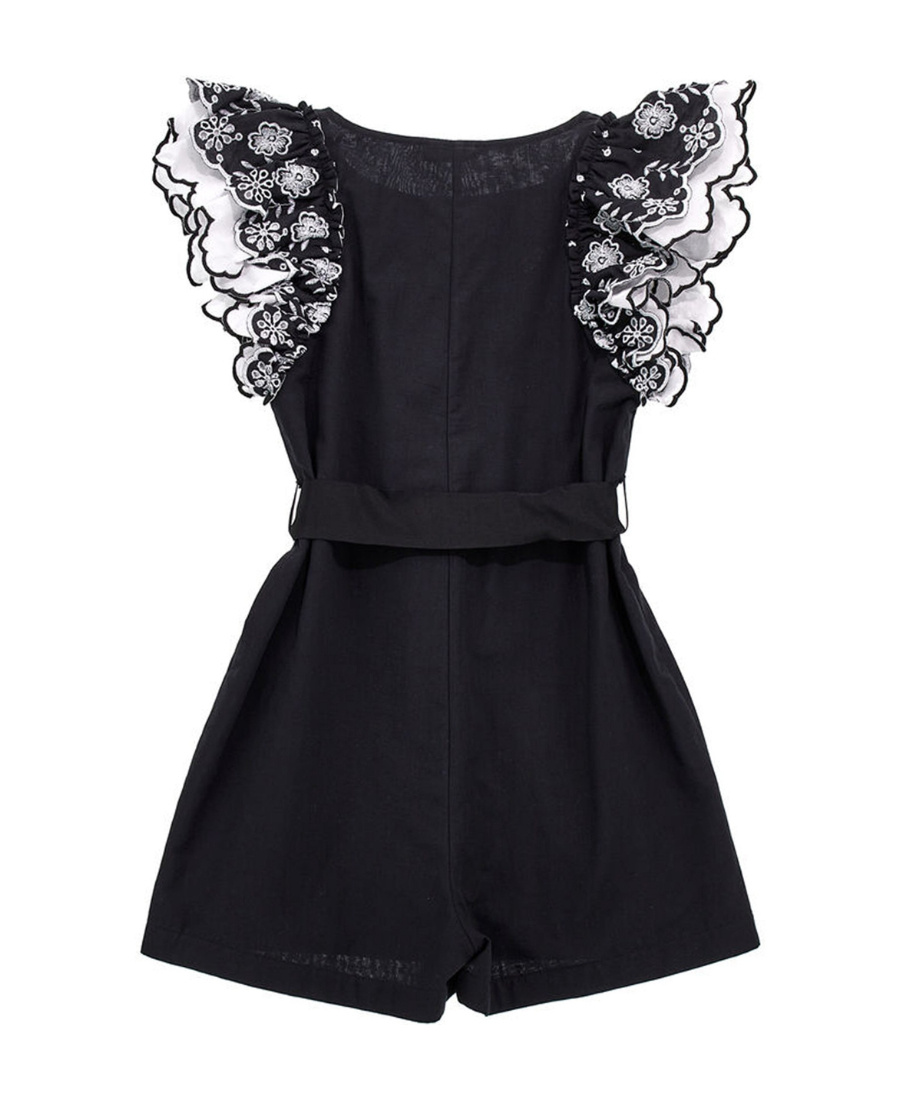 Monnalisa Logo Jumpsuit In Black