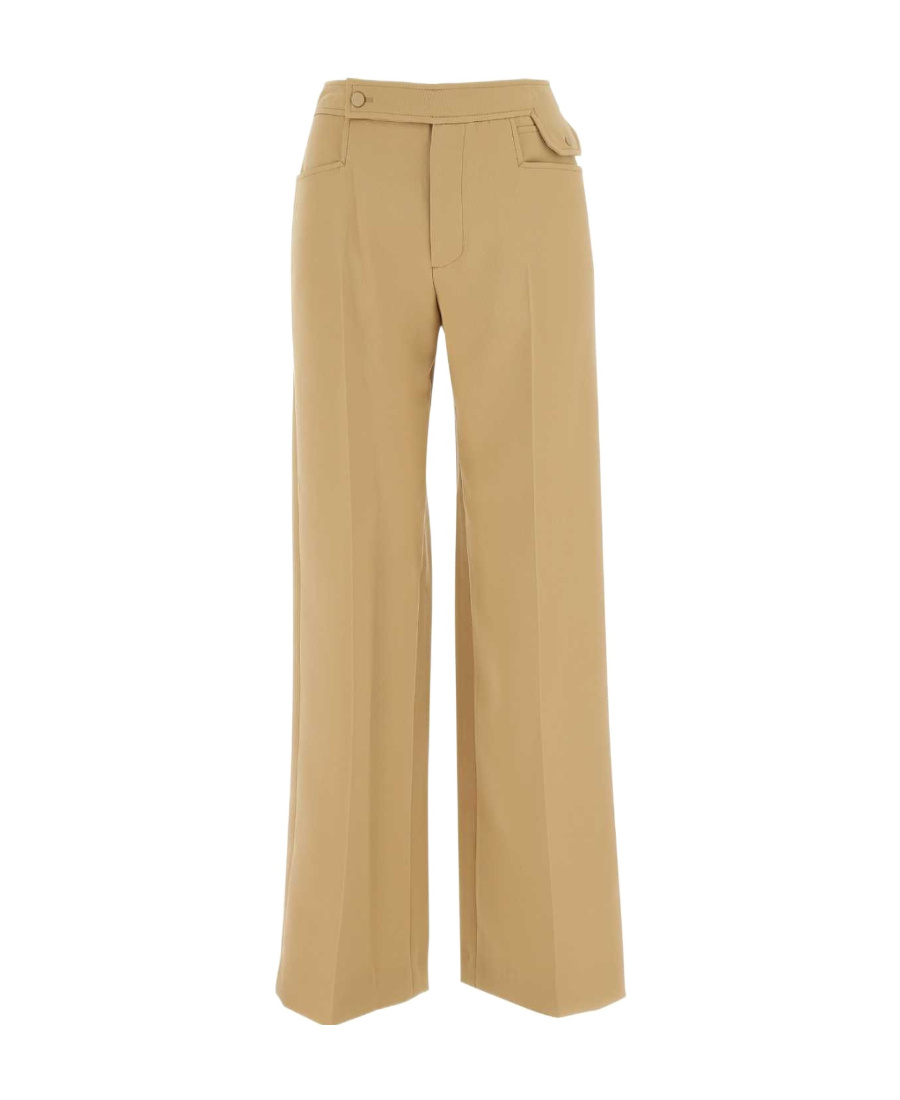 Low Classic Camel Polyester Wide-leg Pant