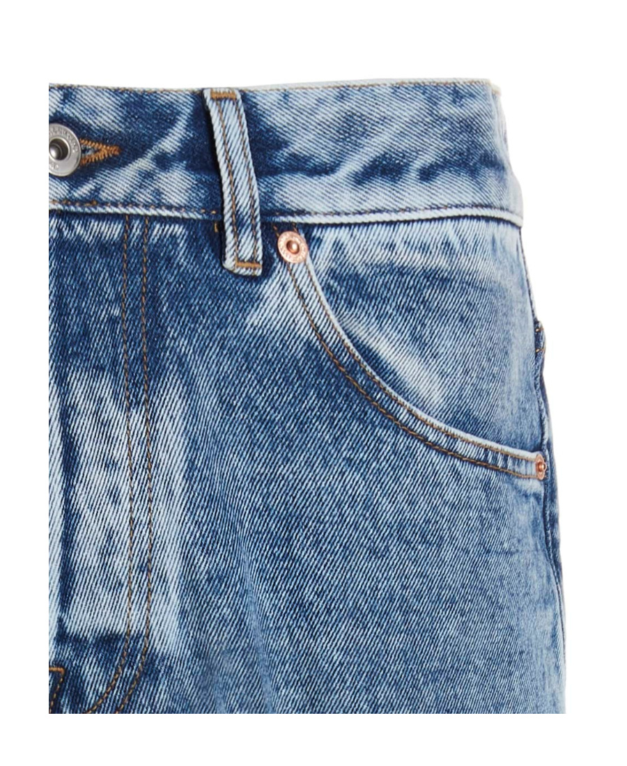 Shop Valentino Logo Straight Jeans In Blue