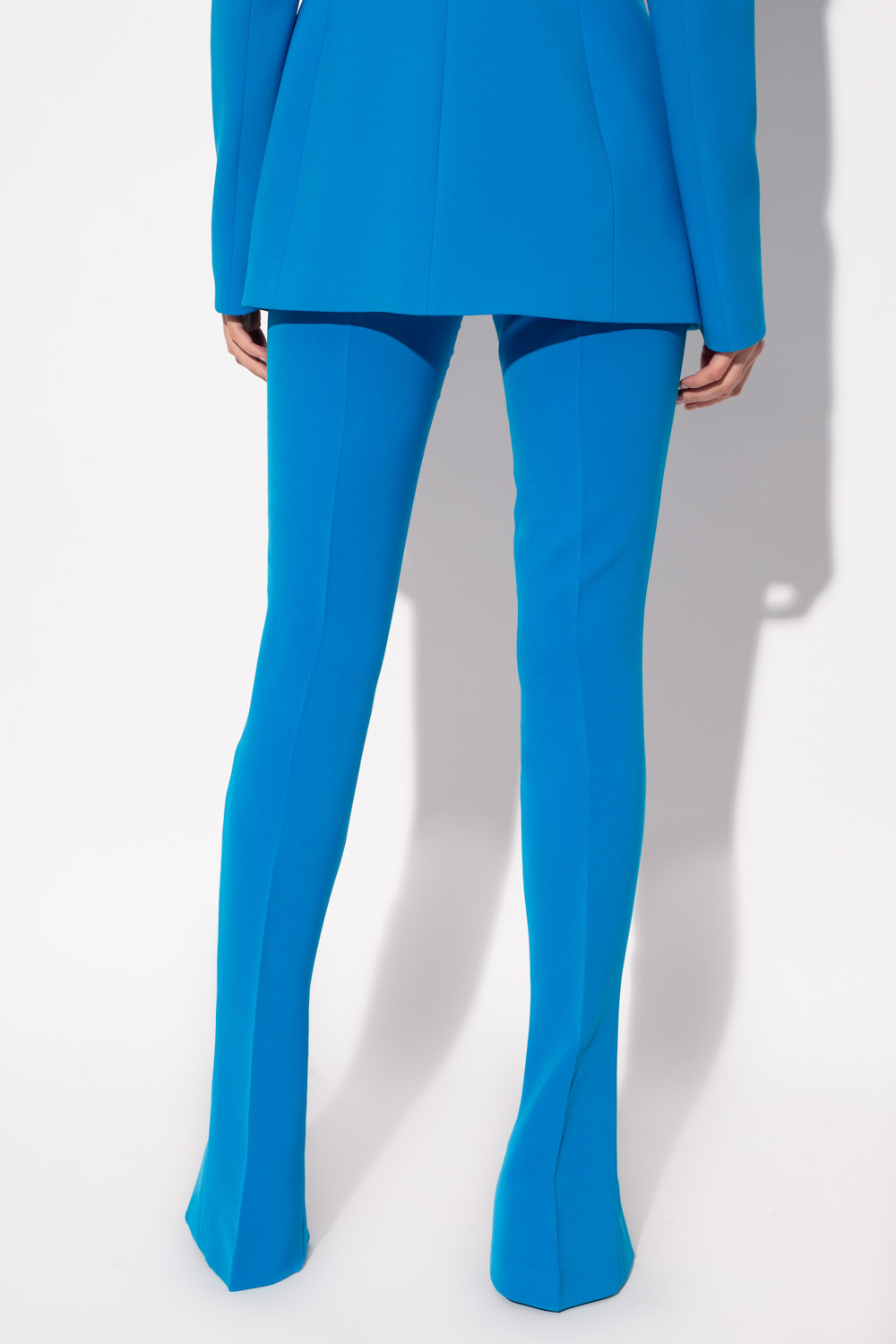 Attico Freja High-rise Techno Crêpe Pants In Blue