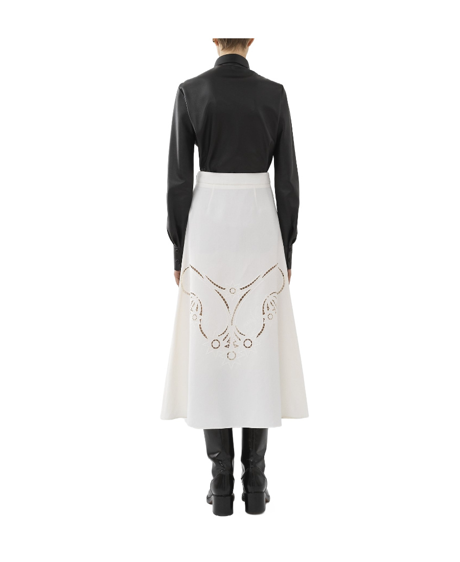 Chloé High-waisted Embroidered-design Skirt In White