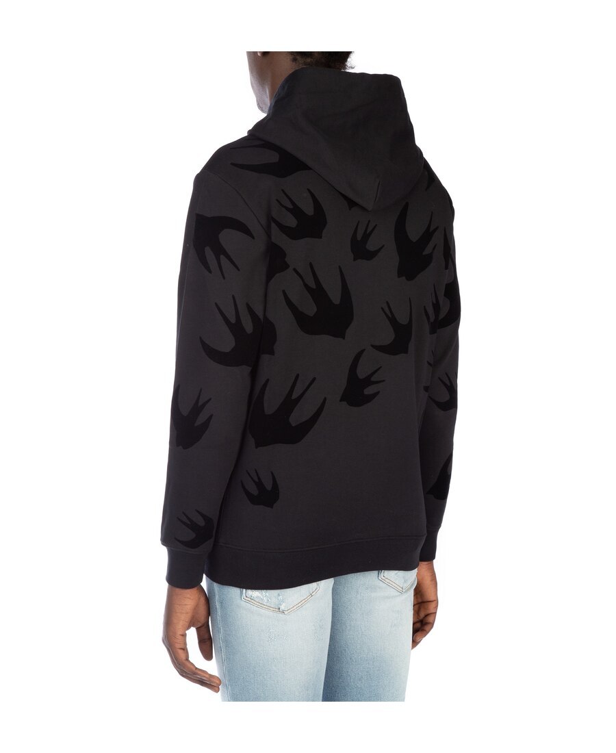 Mcq By Alexander Mcqueen Printed Hooded Sweater In Black