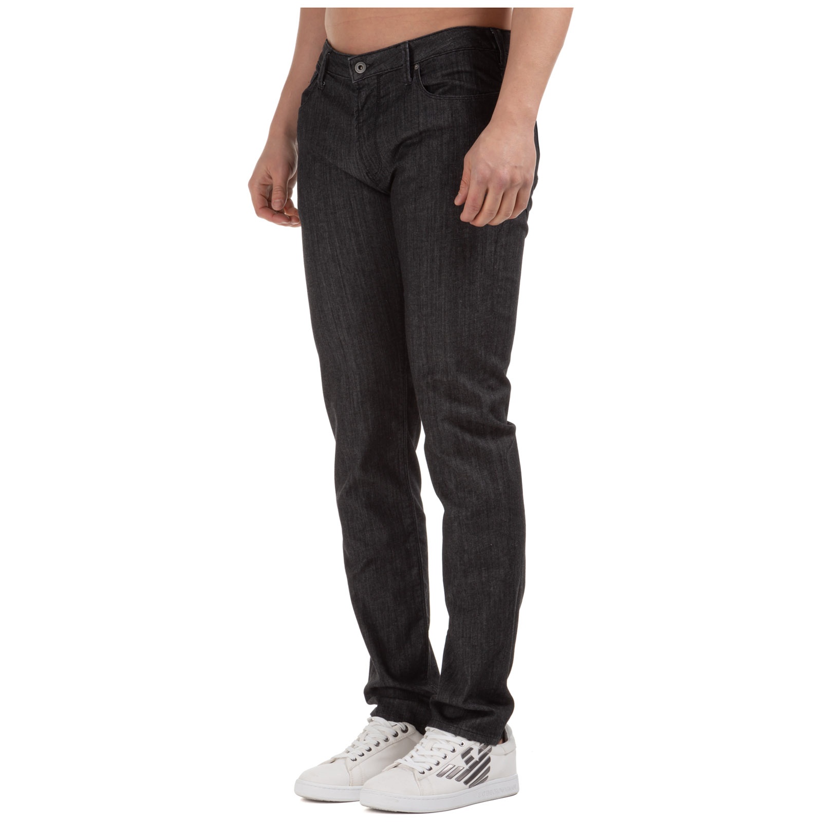 Emporio Armani Low-rise Jeans In Black