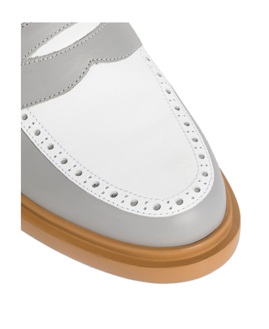 Thom Browne Two-toned Penny Loafers In Gray
