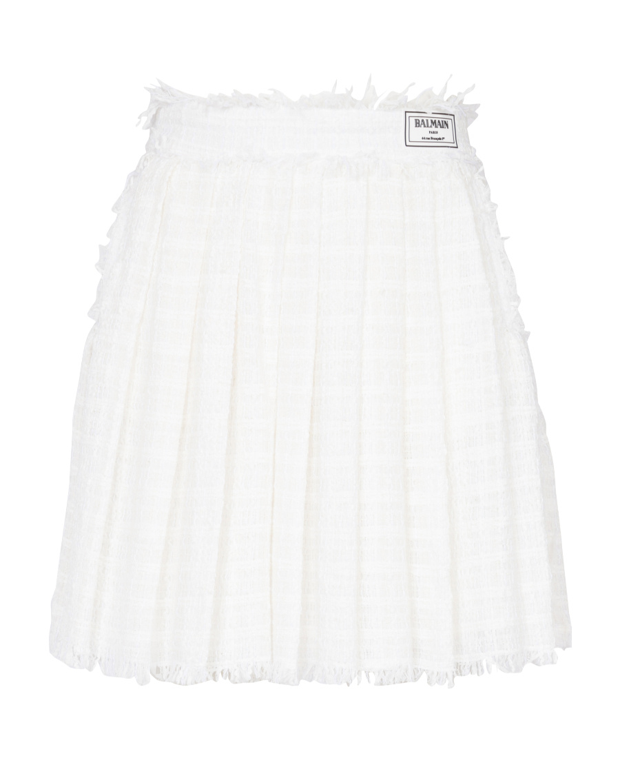 Balmain Knitted Mini Skirt In White