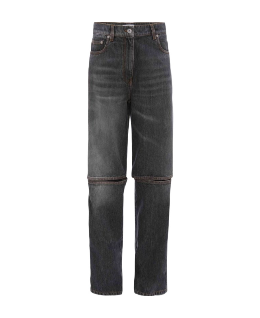 Jw Anderson Cut-out Straight Jeans In Black