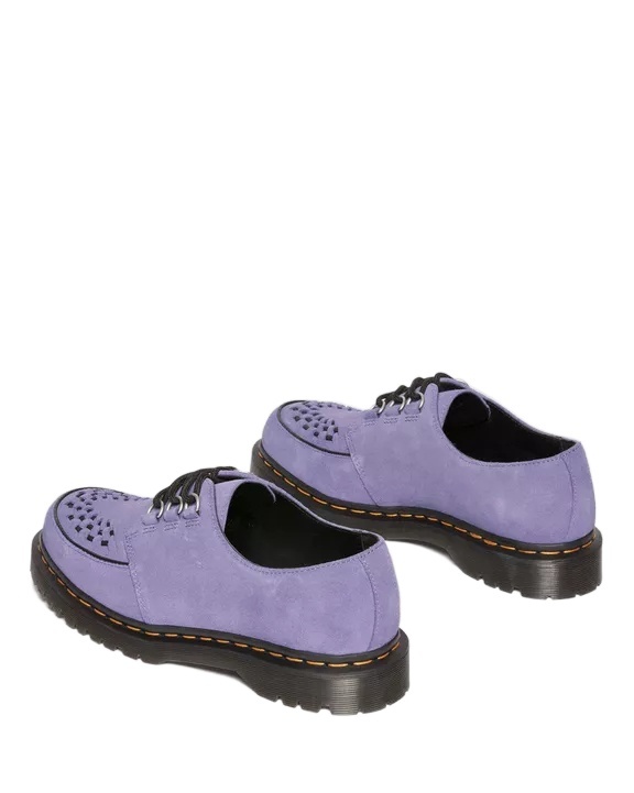 Dr. Martens Purple Ramsey Woven Suede Creepers In Twilight Purple