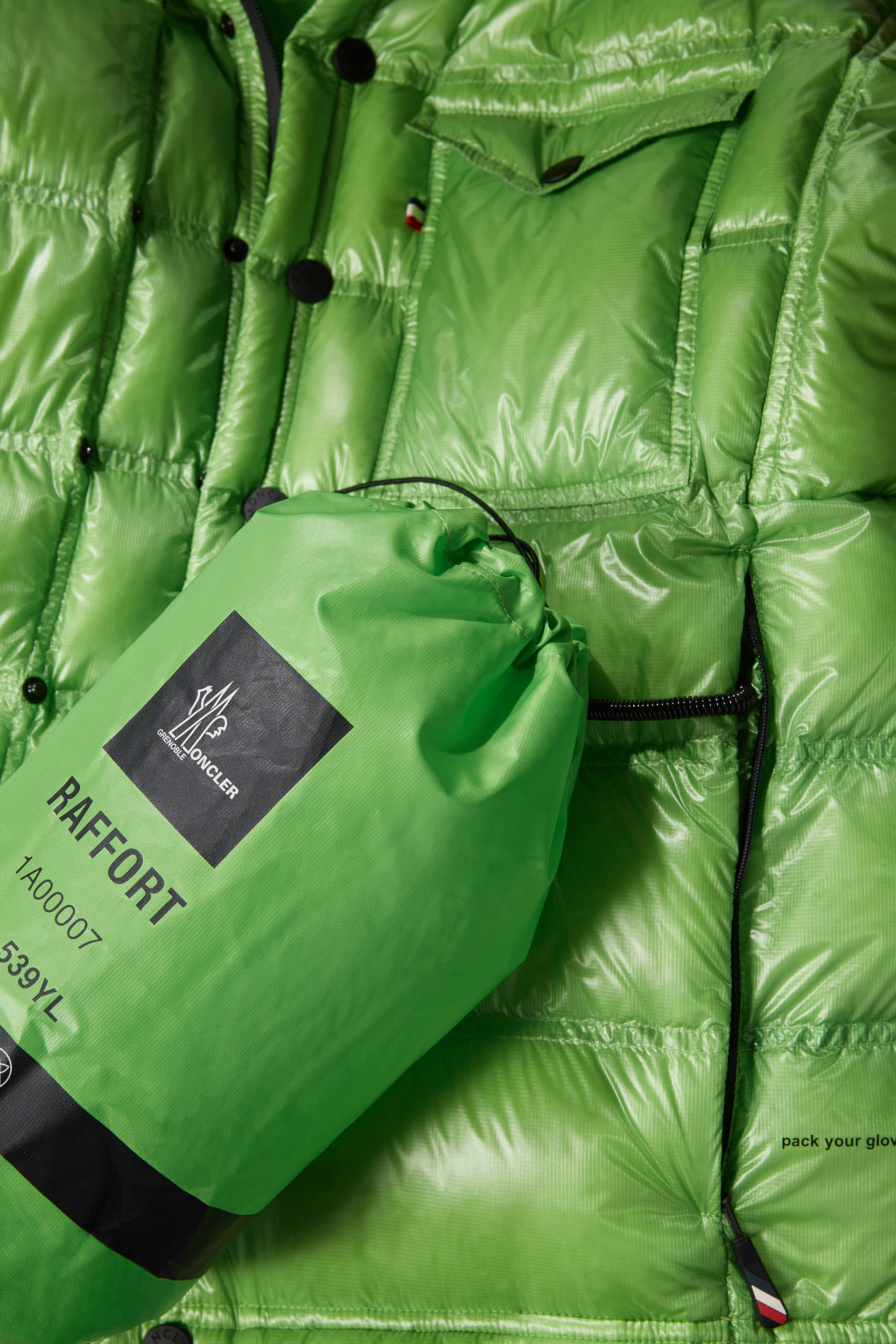 Shop Moncler Raffort Short Down Jacket In Green