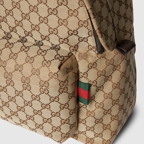 Gucci Medium Gg Backpack With Web In Pattern