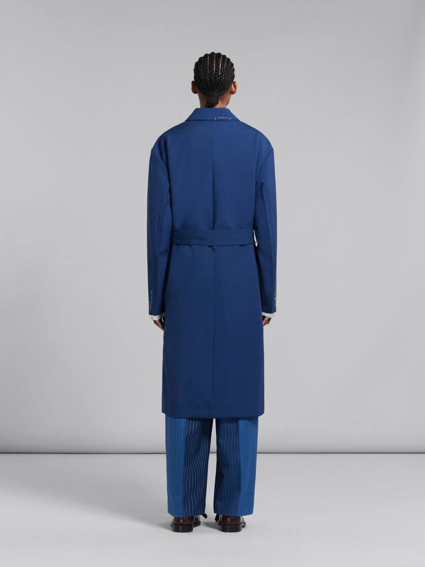 Marni Blue Tropical Wool Trench Coat