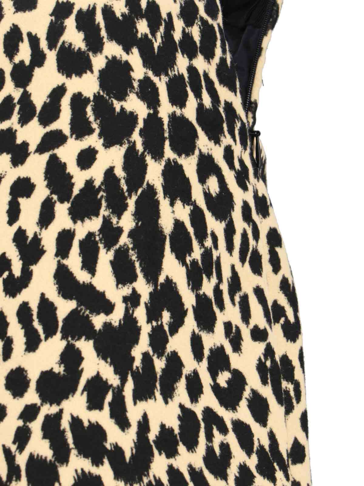 Aspesi Animal Print High-waisted Knee Length Midi Skirt In Black
