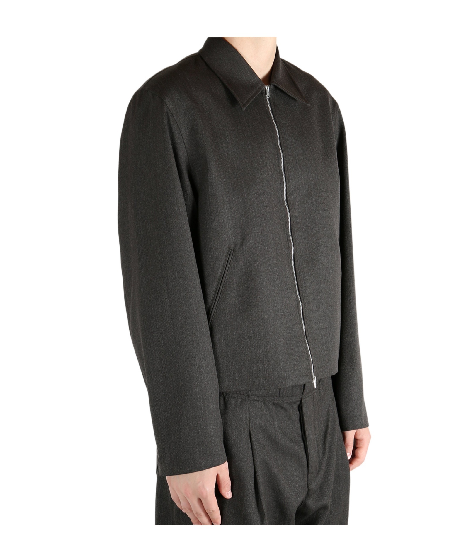 Our Legacy Mini Jacket Havana Brown Chain Wool In Black