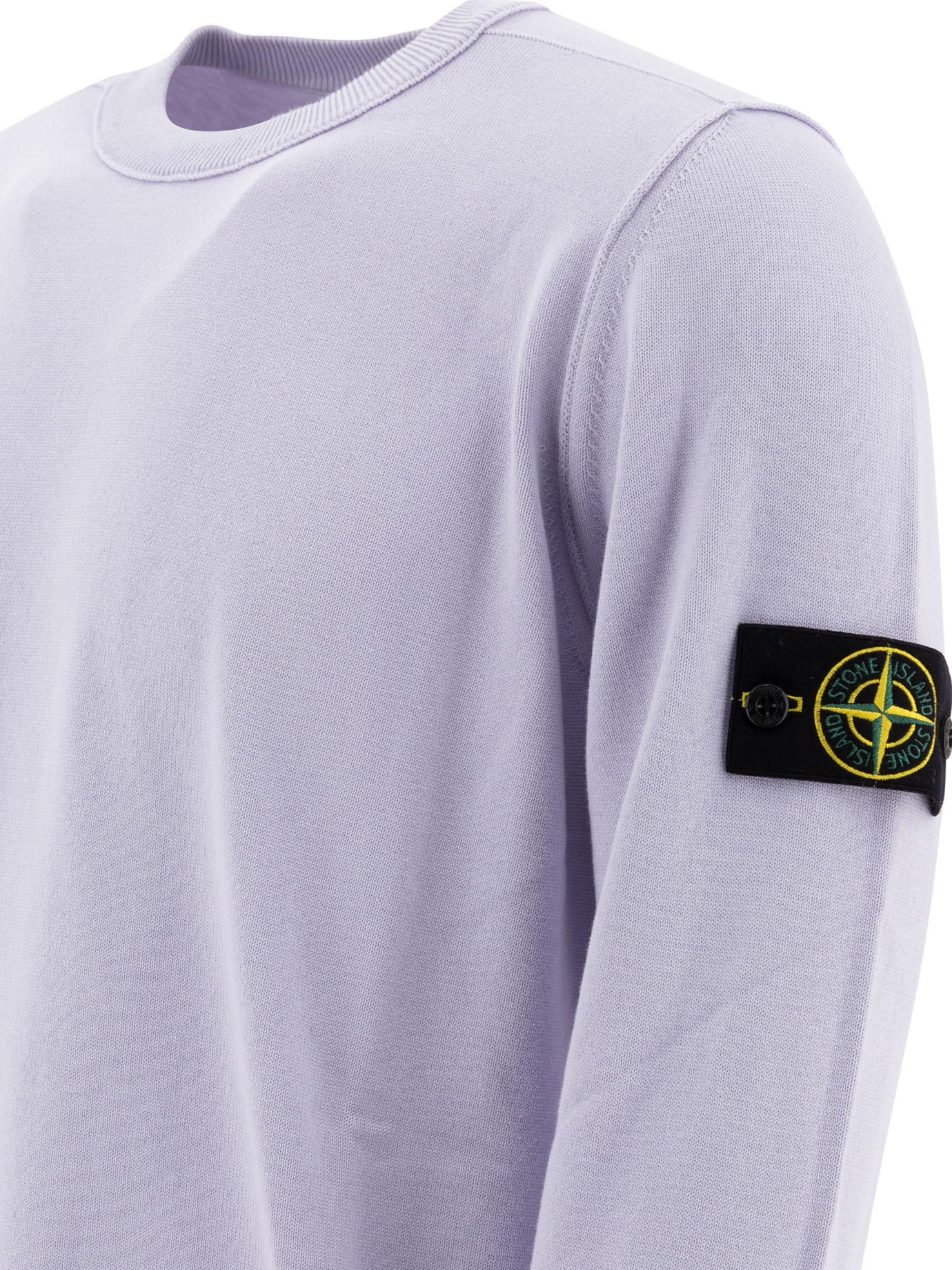 Stone Island Compass-motif Jersey-fleece Sweatshirt In White