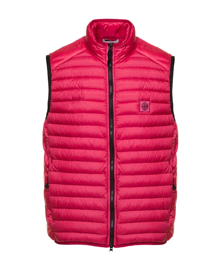 Stone Island Down Vest In Pink