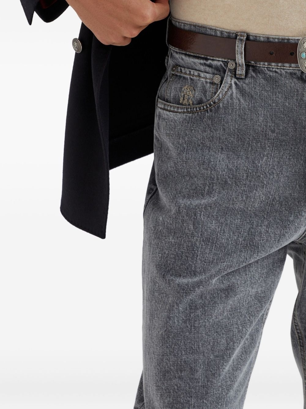 Brunello Cucinelli Greyscale Denim Jeans