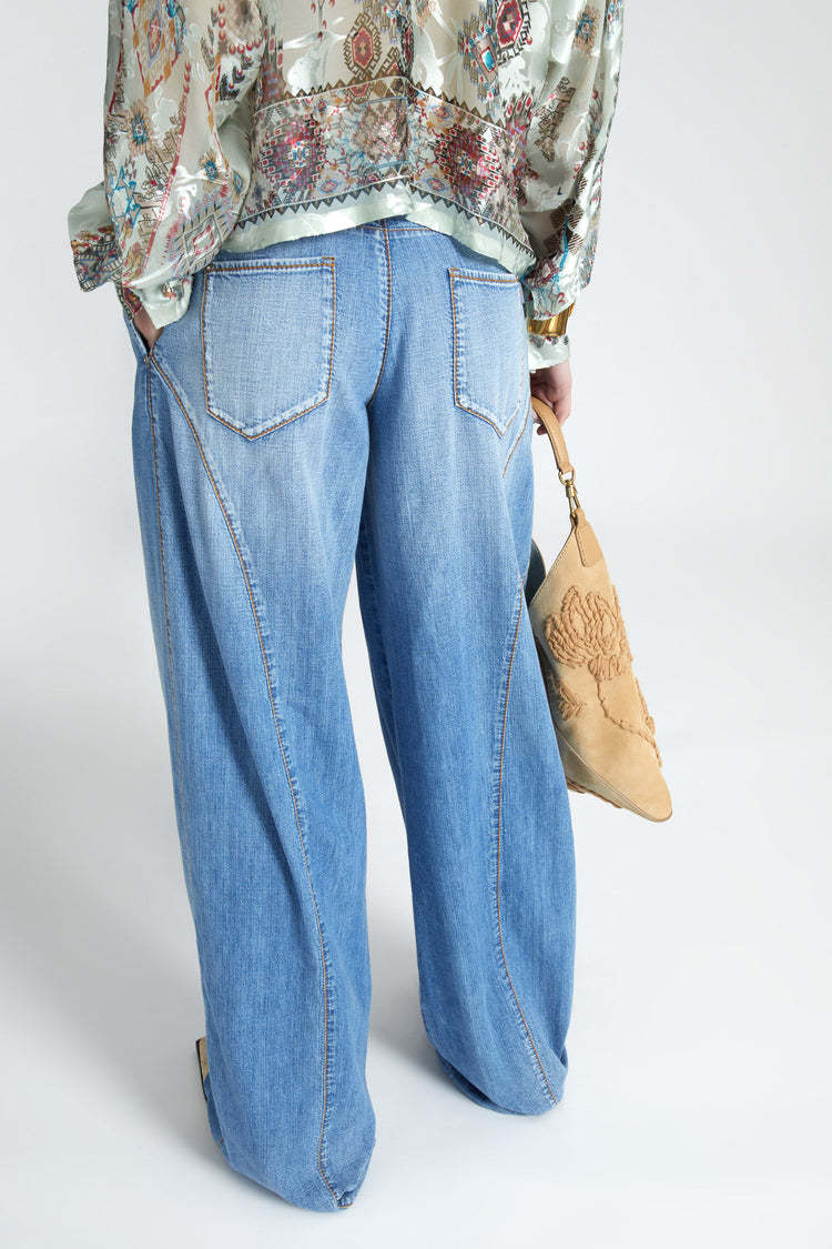 Shop Ermanno Scervino Wide-leg Jeans In Blue
