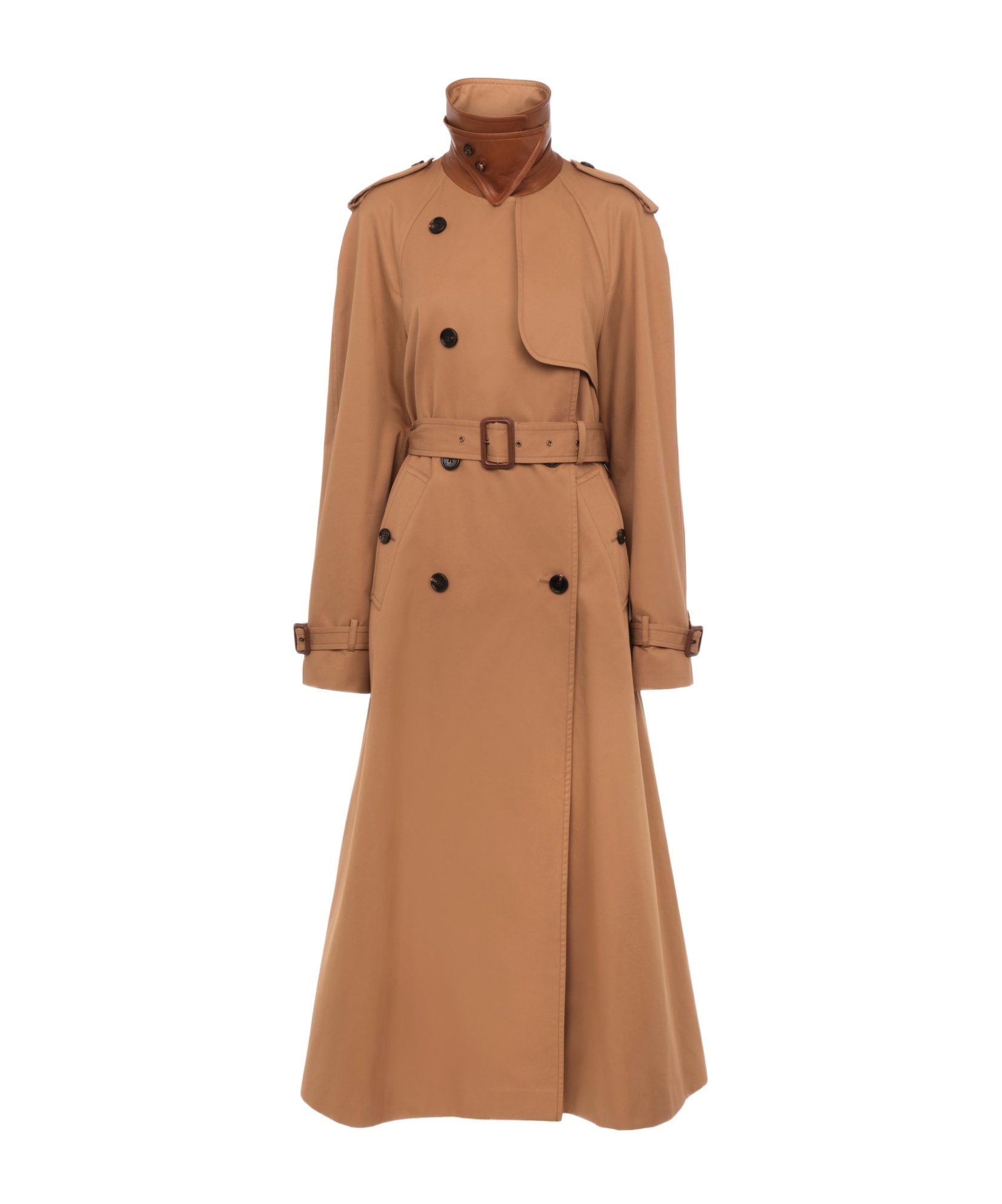 Chloé Cotton Gabardine Long Trench Coat In Brown