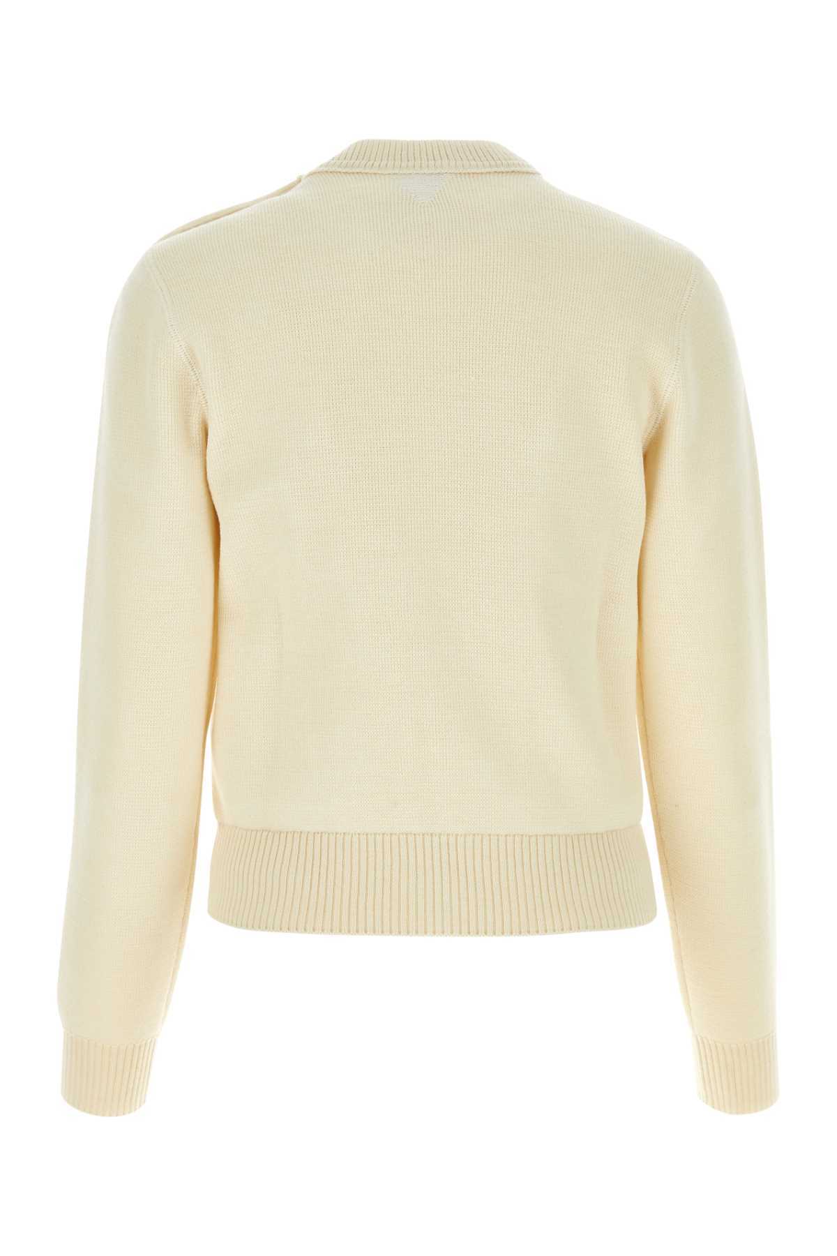 Bottega Veneta Crew-neck Wool Sweater Embellished Buttons In White
