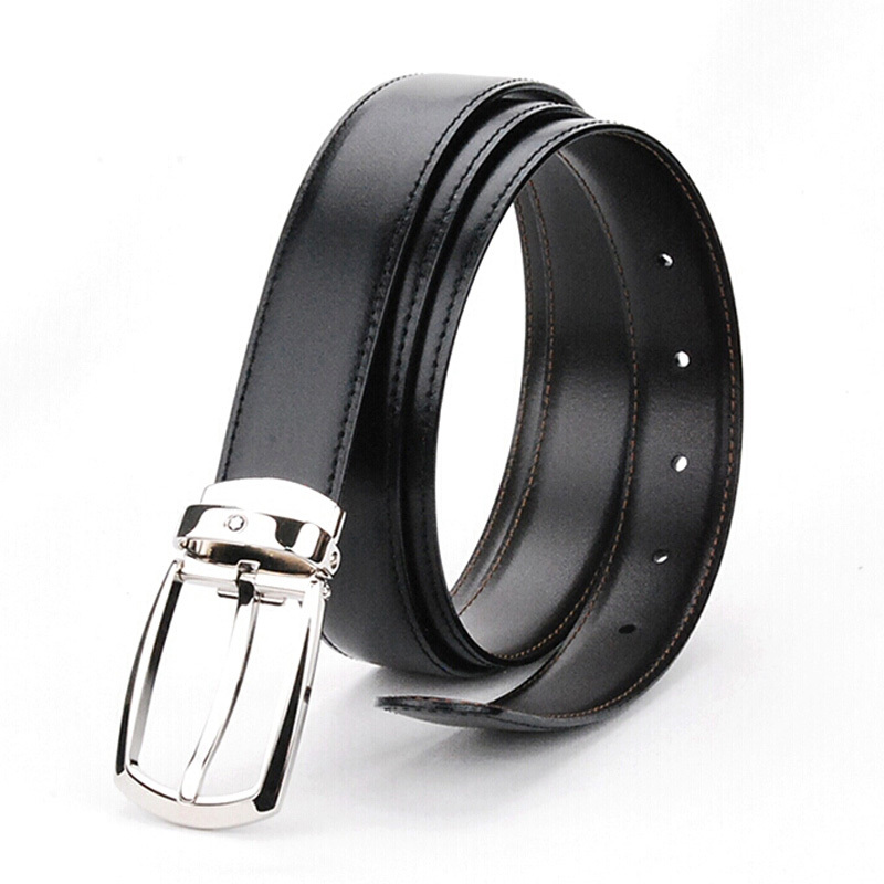 Montblanc Black Horseshoe Buckle Belt In Black