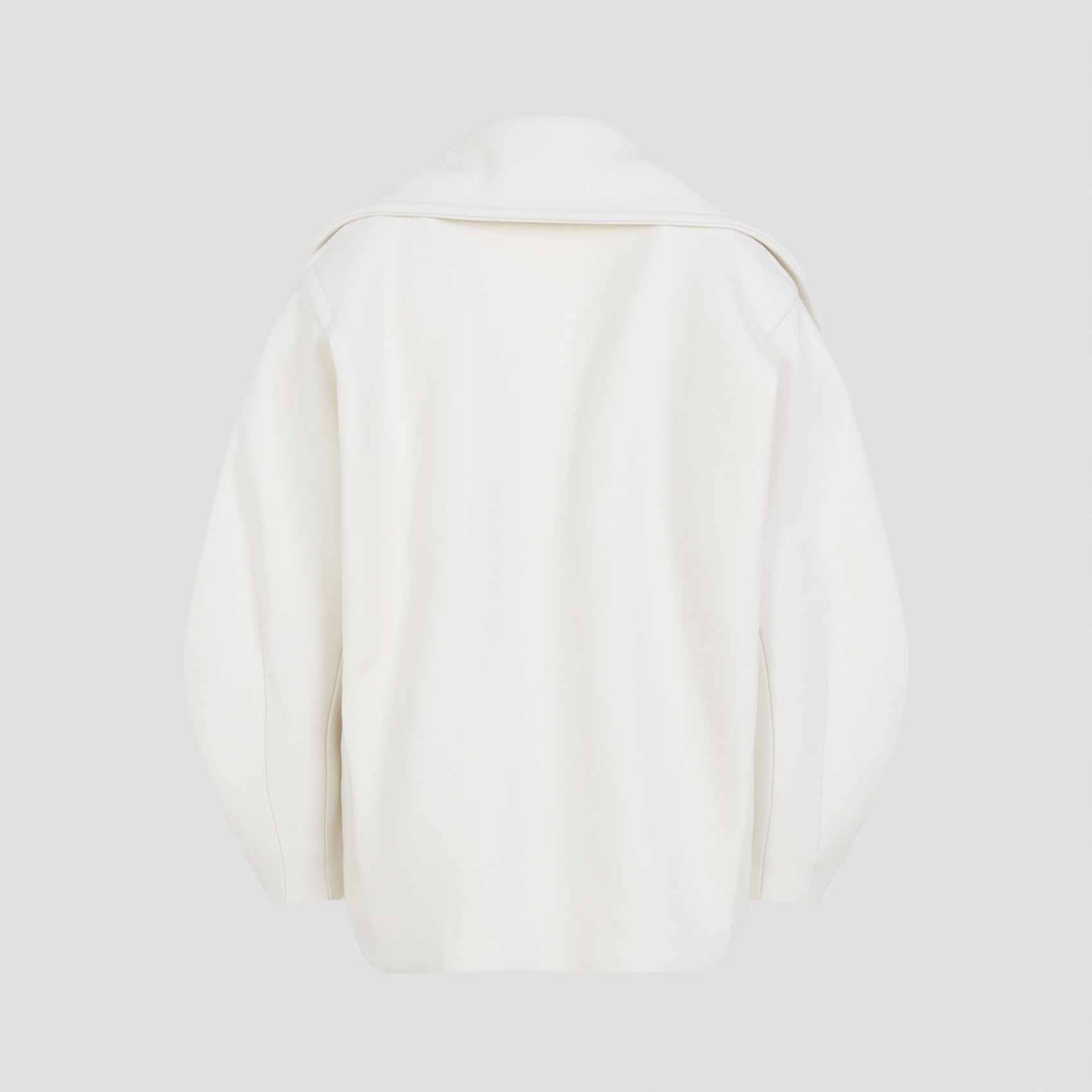 Jacquemus Ovalo Double-breasted Short Coat In White