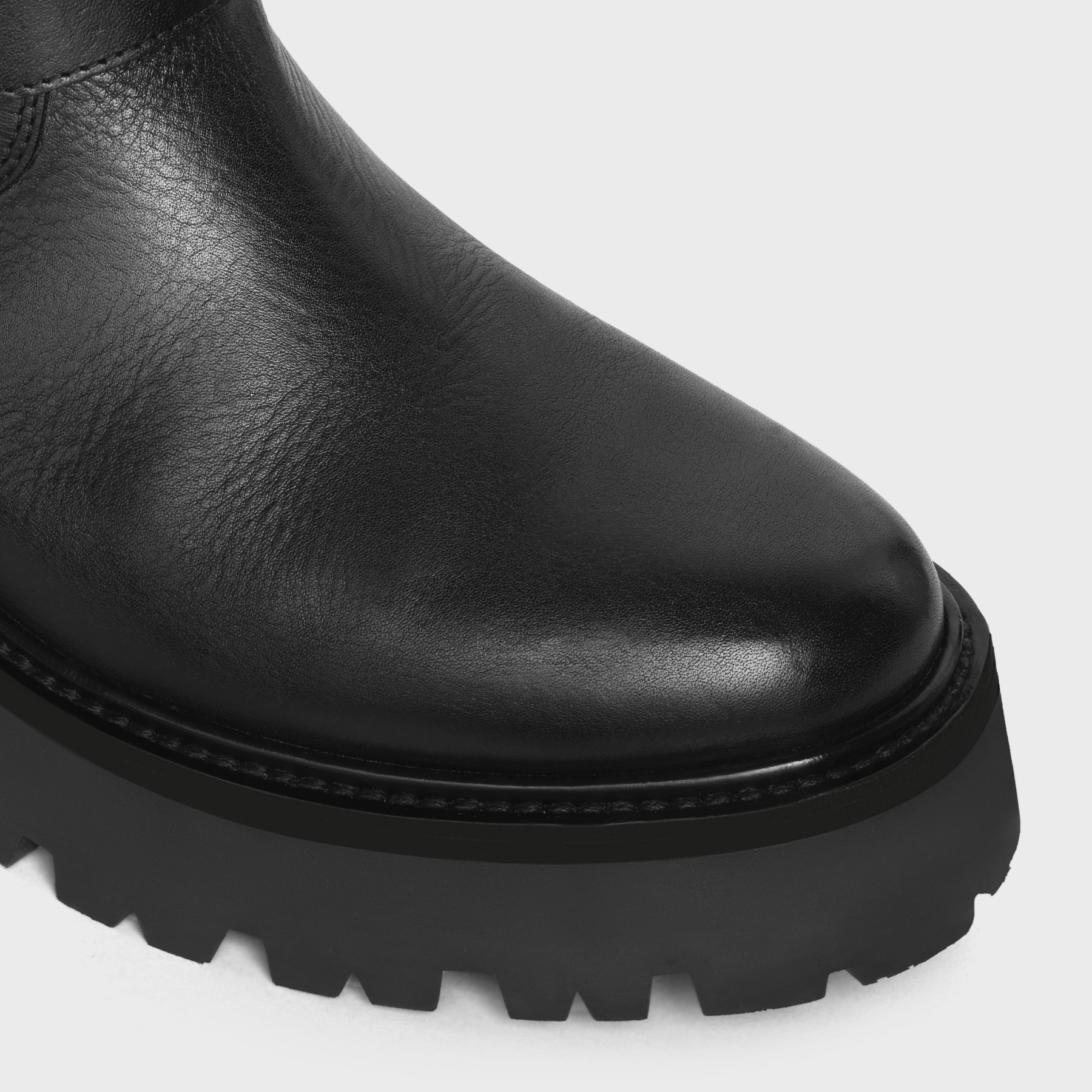 Celine Bulky Buckle Short Boots In Black
