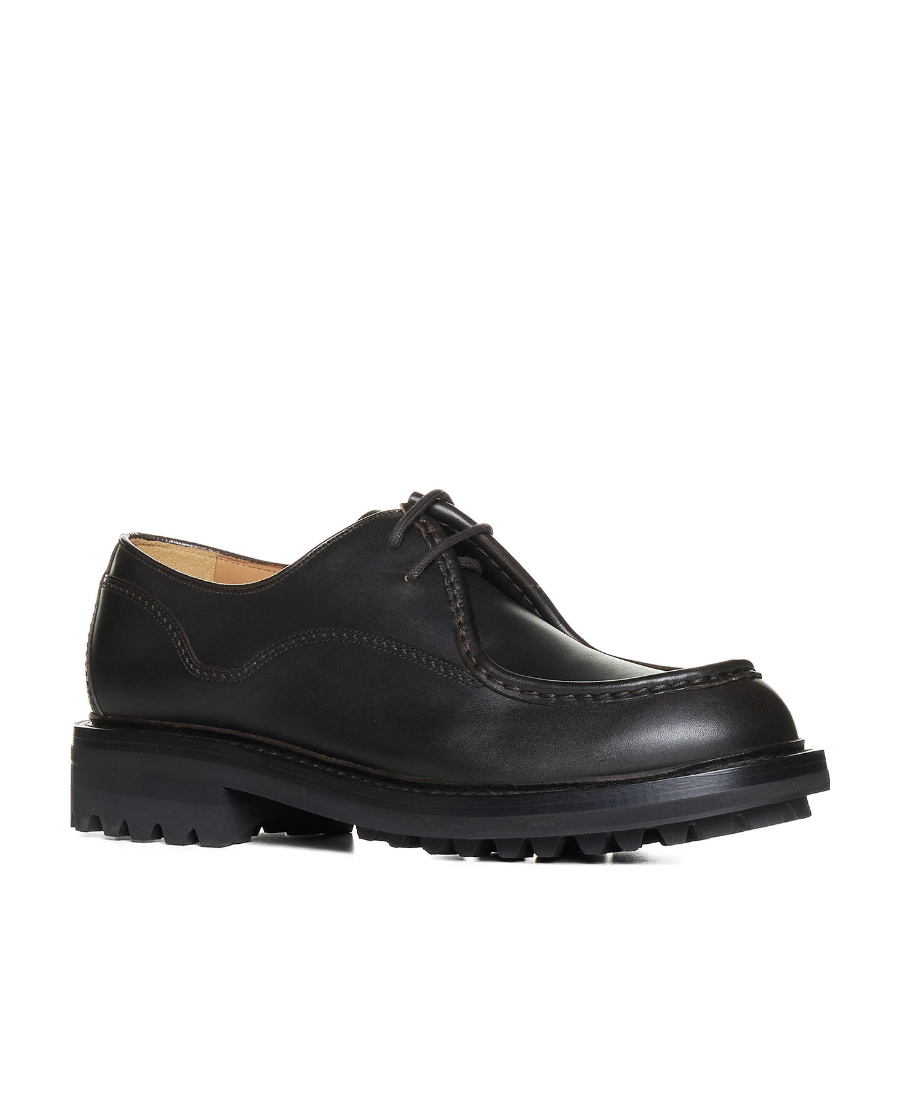 Church's Burnt Leather Lymington Lace Up Shoes In Black