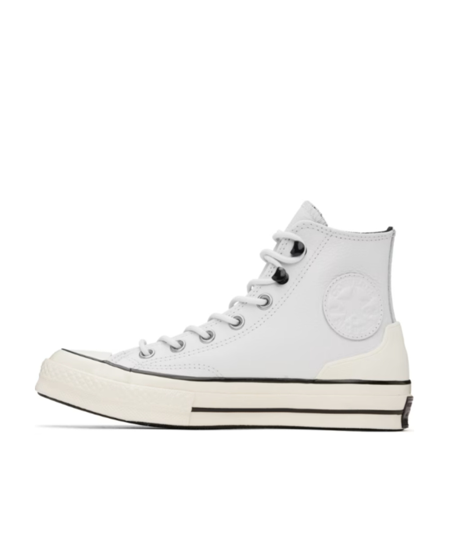 Converse Logo Decorated High-top Board Shoes In White
