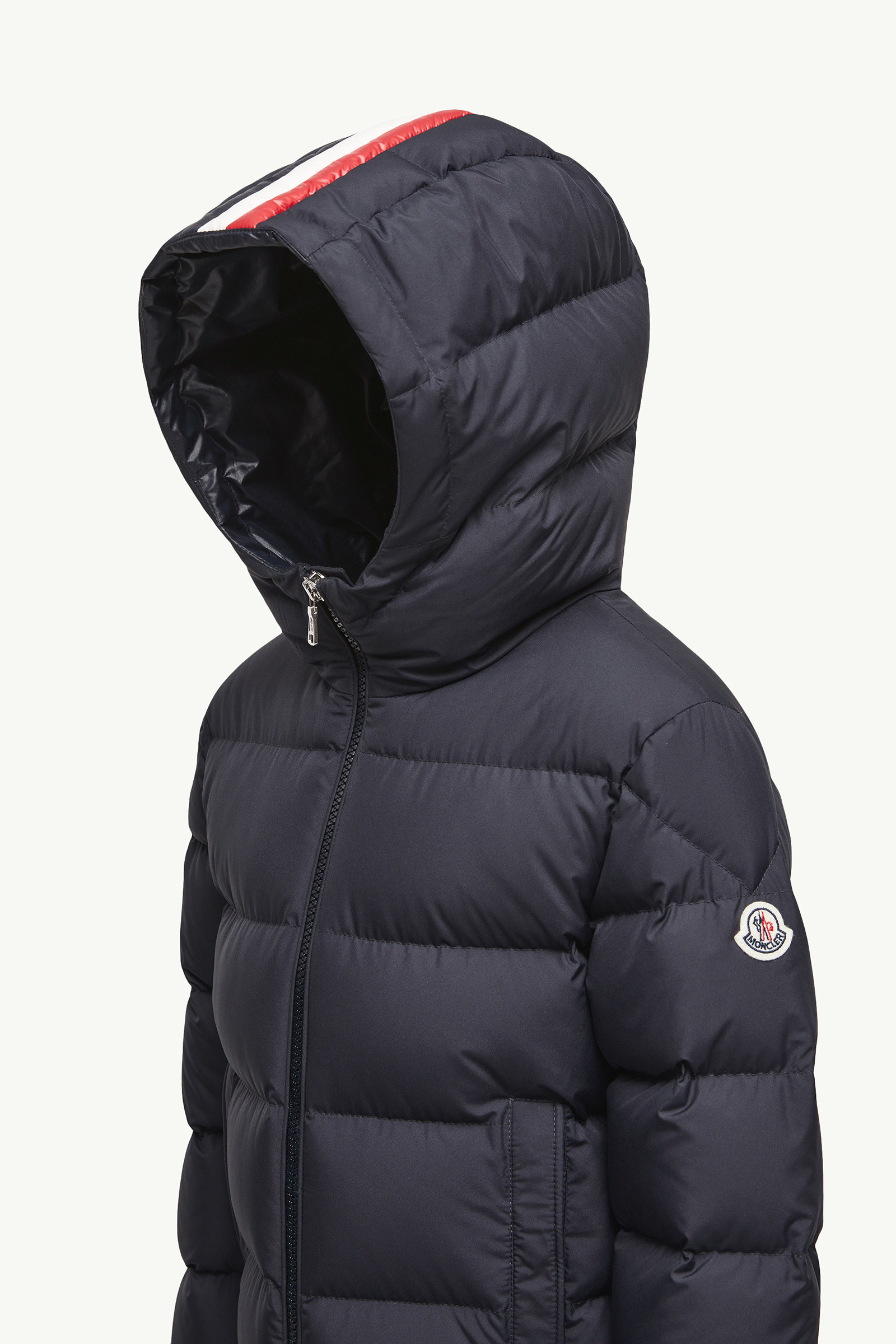 Moncler Hooded Quilted Jacket In Blue