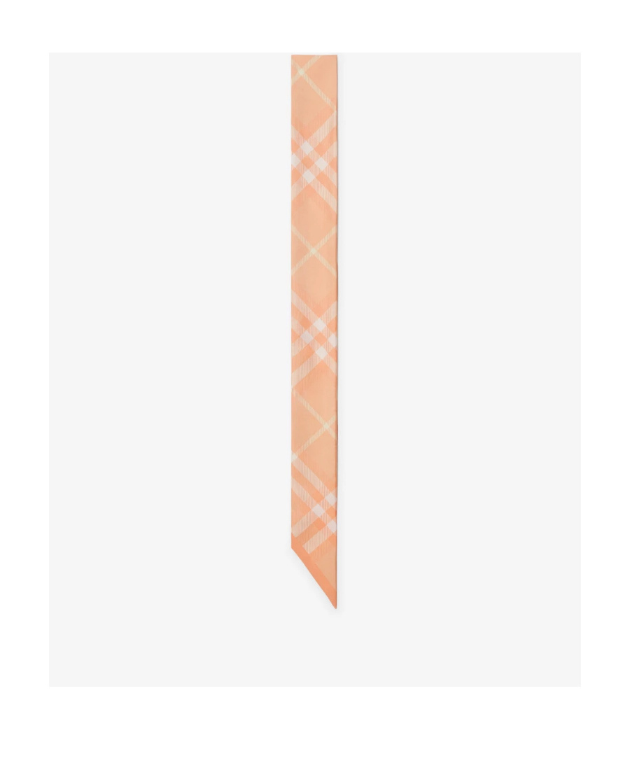 Burberry Peach Signature Print Bandana Scarf In Pink