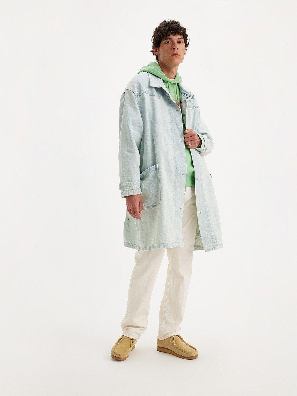 Levi's Long-sleeved Denim Coat In White