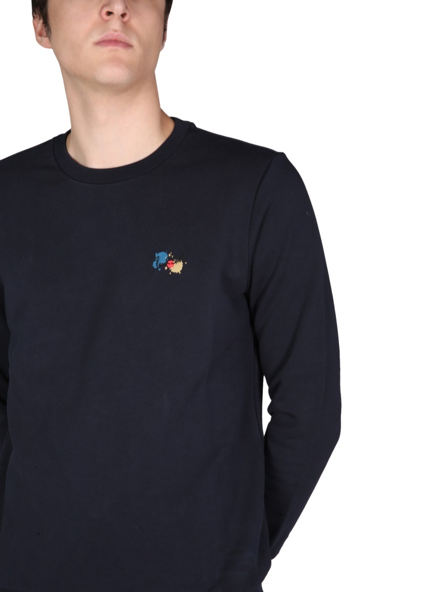 PAUL SMITH CHEST-LOGO CREWNECK SWEATER