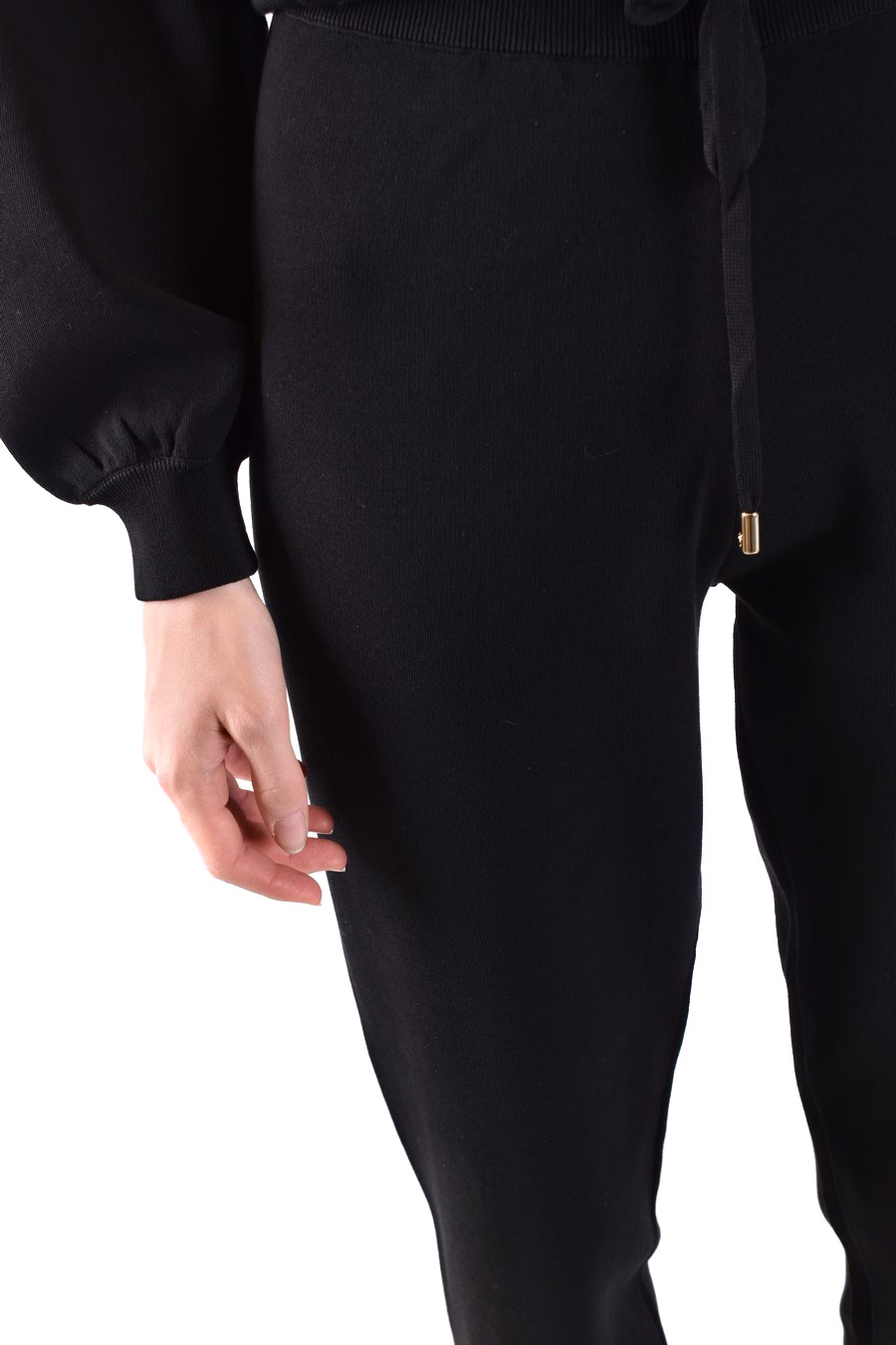 Pinko Trousers With Drawstring Waist And Elasticated Cuffs In Black