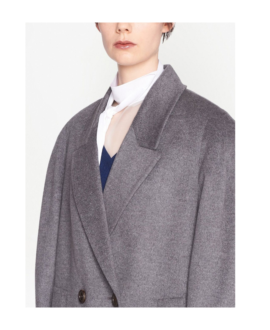 Miu Miu Oversized Double-breasted Velour Blazer In Gray