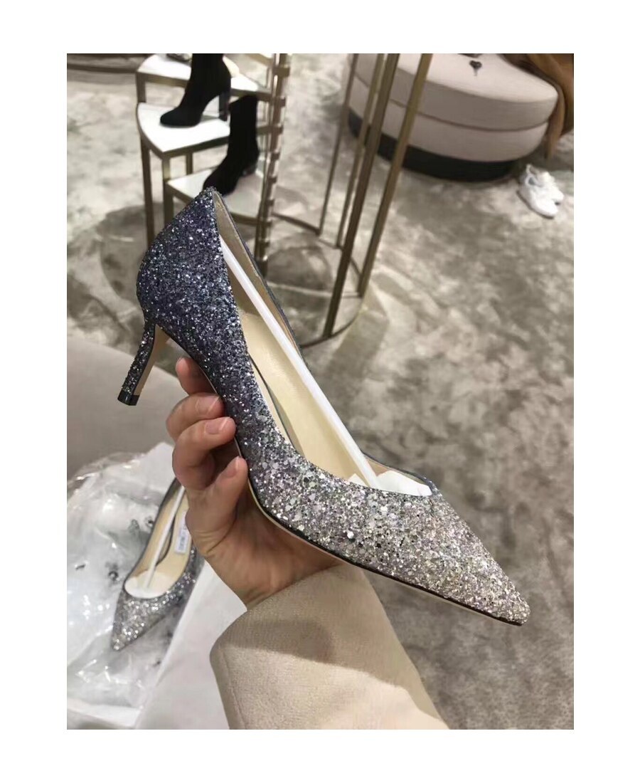 Jimmy Choo Multicolor Glitter Fabric Romy 85 Pumps In Multicolor