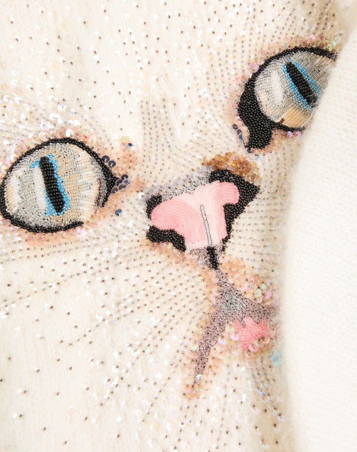 Valentino Embroidered Mohair Wool Jumper Woman White S In White