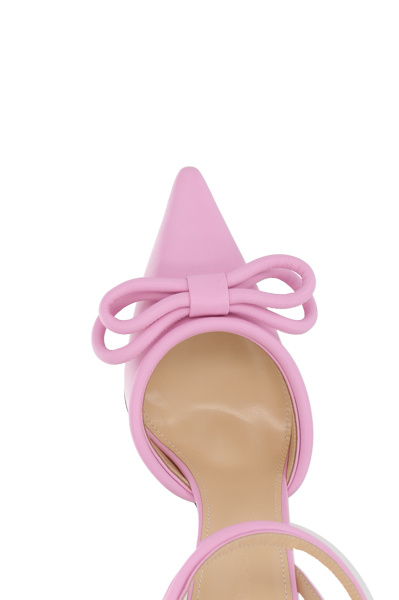 Mach&mach Leather Open-heeled Shoes In Pink