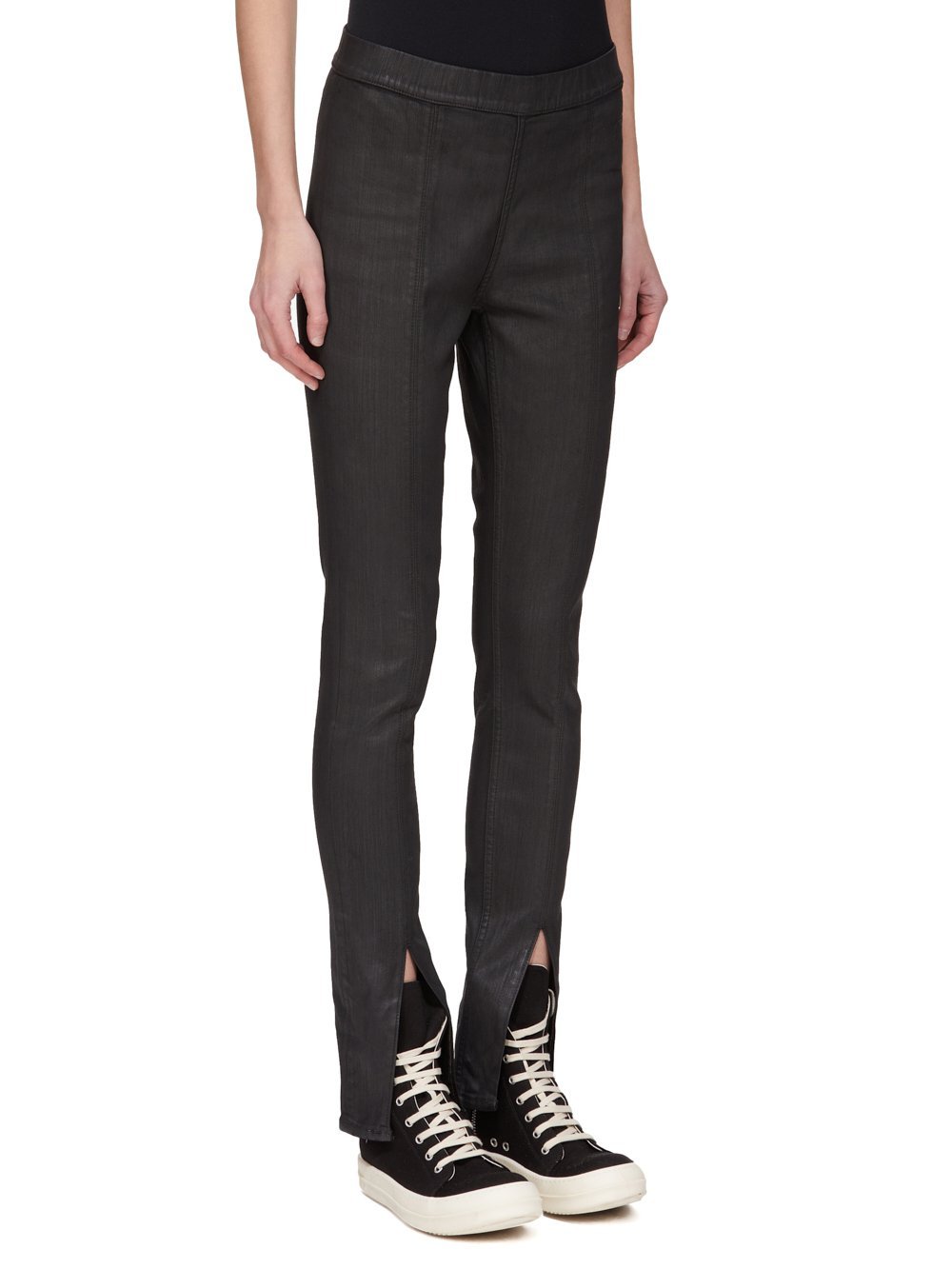 Rick Owens Drkshdw Side-zip Ankle-slit Leggings In Black