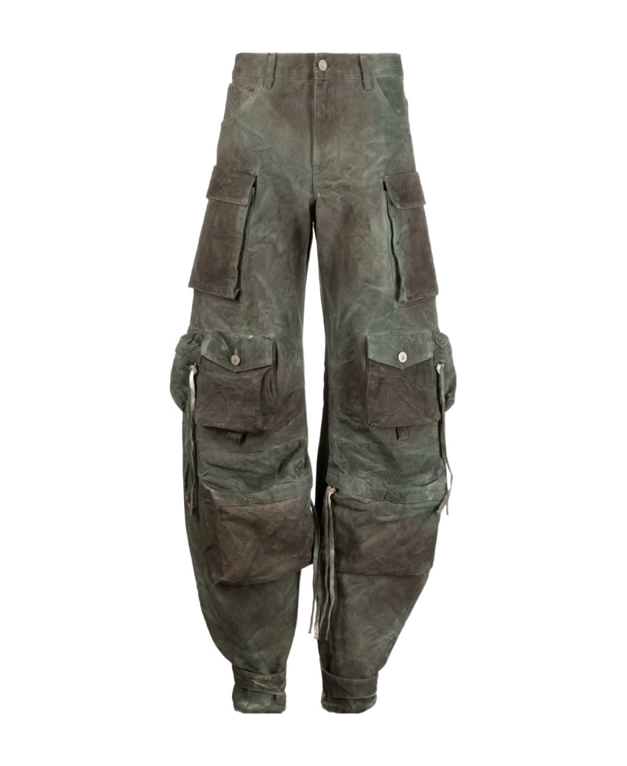 Shop Attico Camouflage Cargo Jeans In Green
