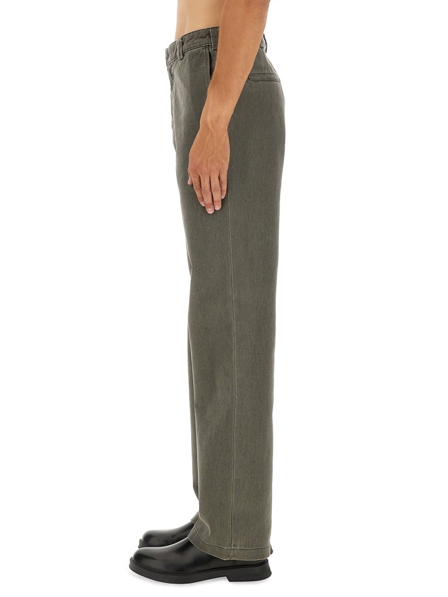 Aspesi Straight-leg Cotton Pants With Mid-rise Waist And Belt Loops In Gray