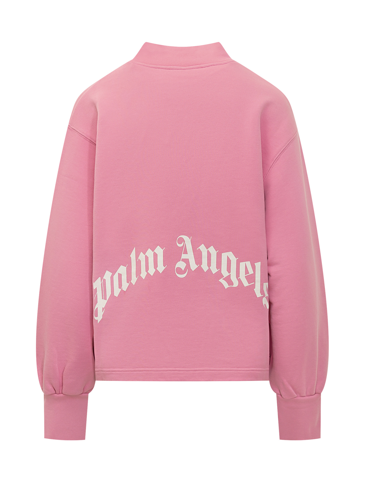 Palm Angels Pink Sweatshirt With Embroidered Logo In Pink