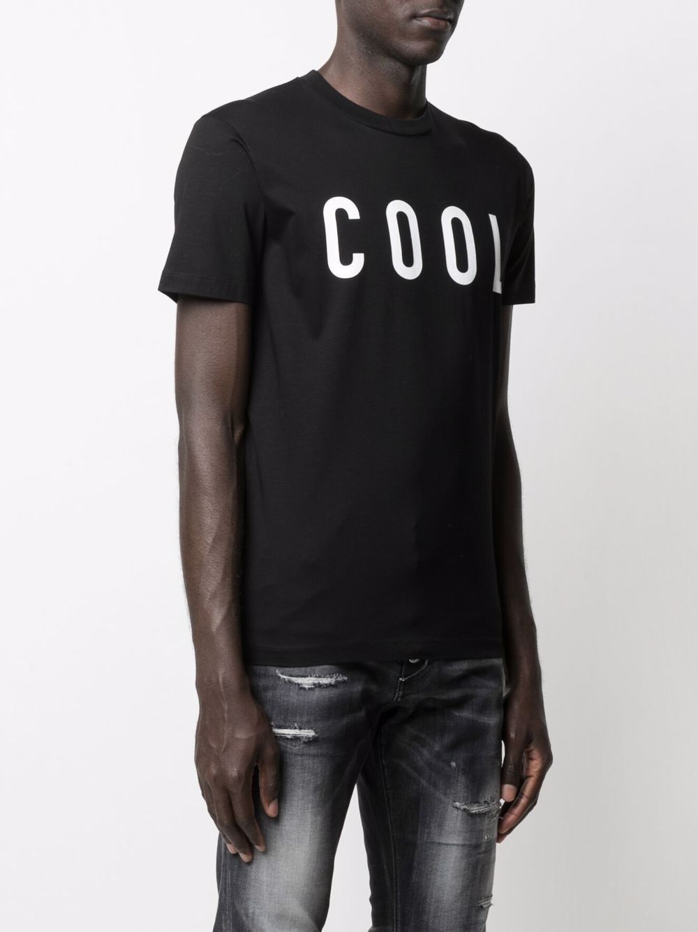 Dsquared2 Black Slogan-print Short-sleeve T-shirt In Black