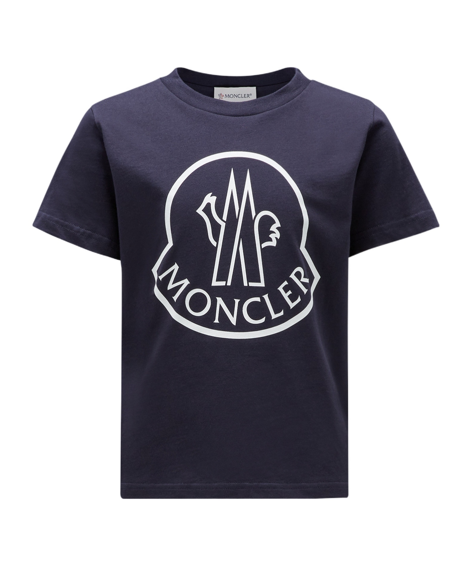 Moncler Logo-print Cotton T-shirt In Blue