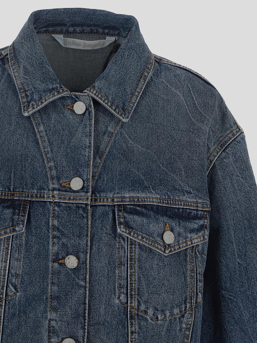 Palm Angels Logo-patch Denim Jacket In Black