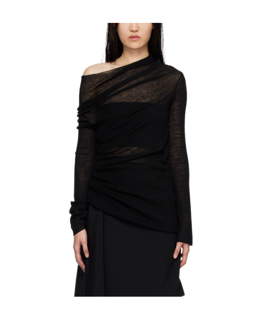 Ann Demeulemeester Logo Blouse In Black