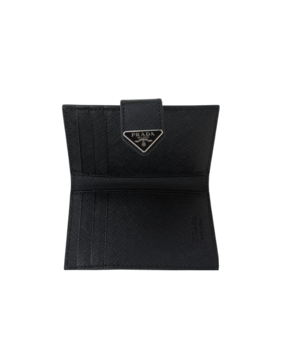 Prada Mens Black Re-nylon Small Recycled-nylon And Leather Wallet In Black