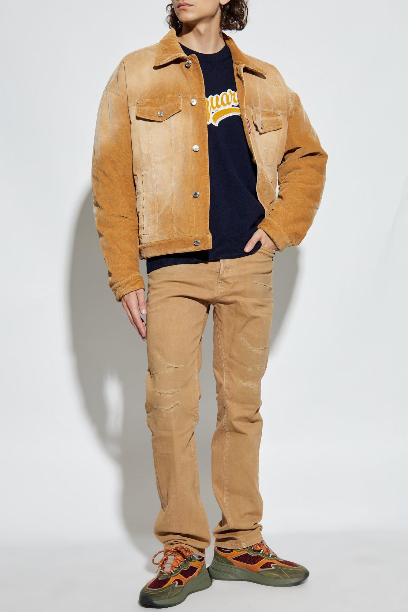 Dsquared2 Cotton Trousers In Brown