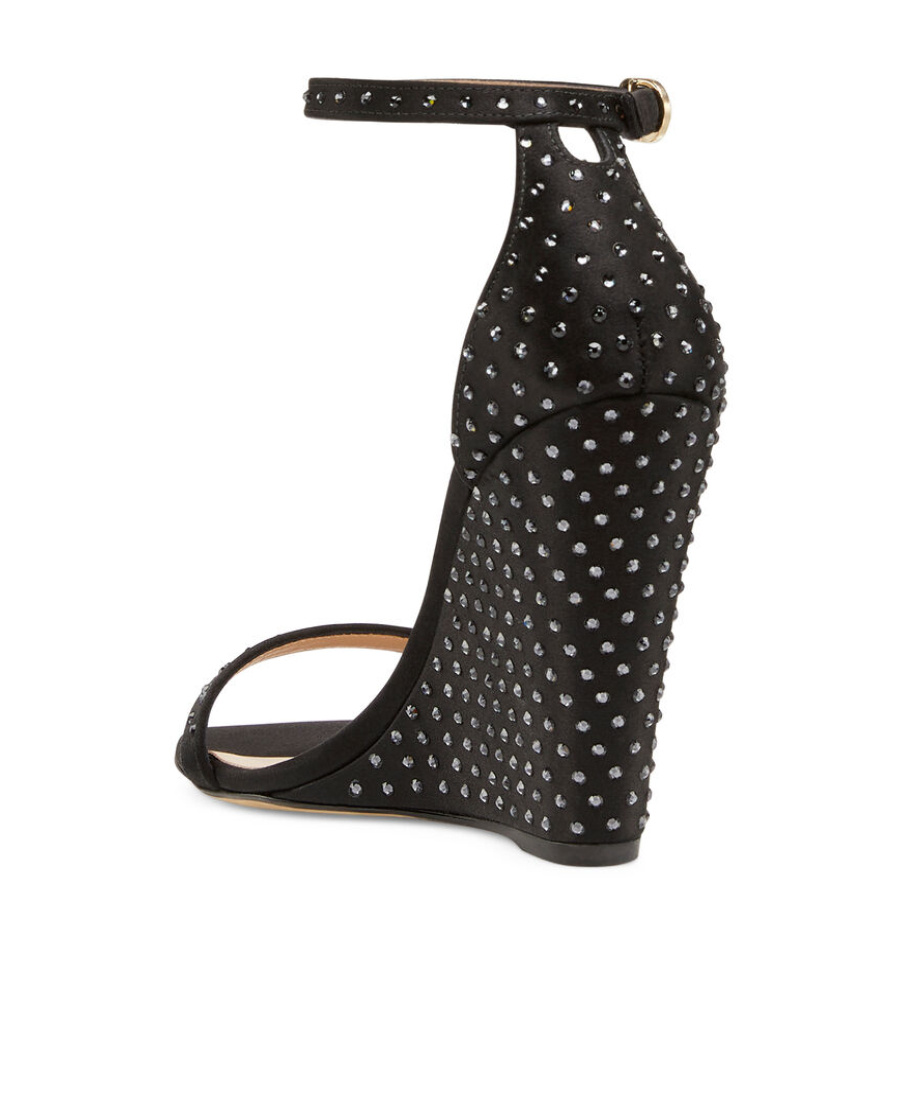 Stuart Weitzman 100mm Crystal-embellished Sandals In Black