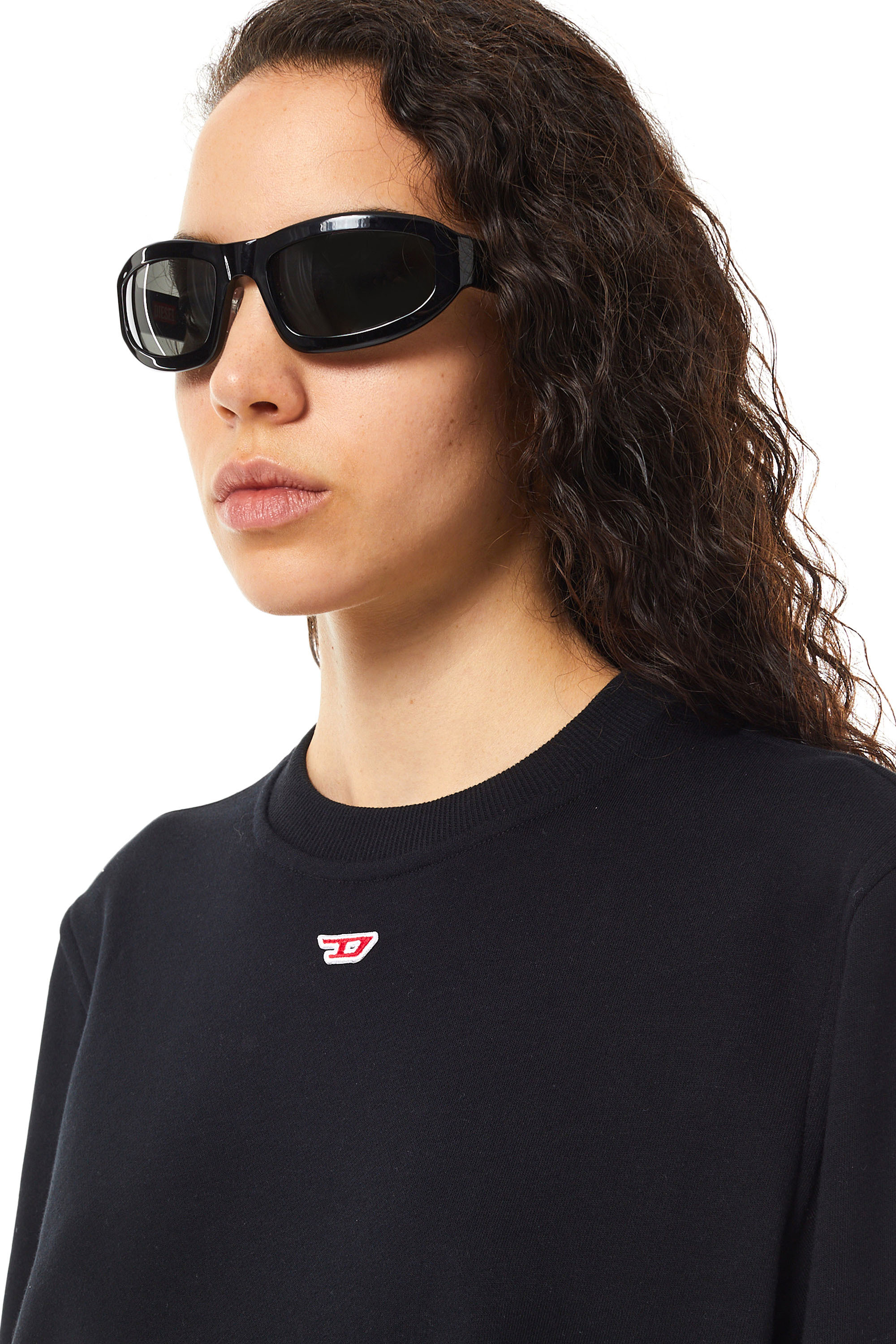 Diesel D-logo Cotton Sweatshirt In Black
