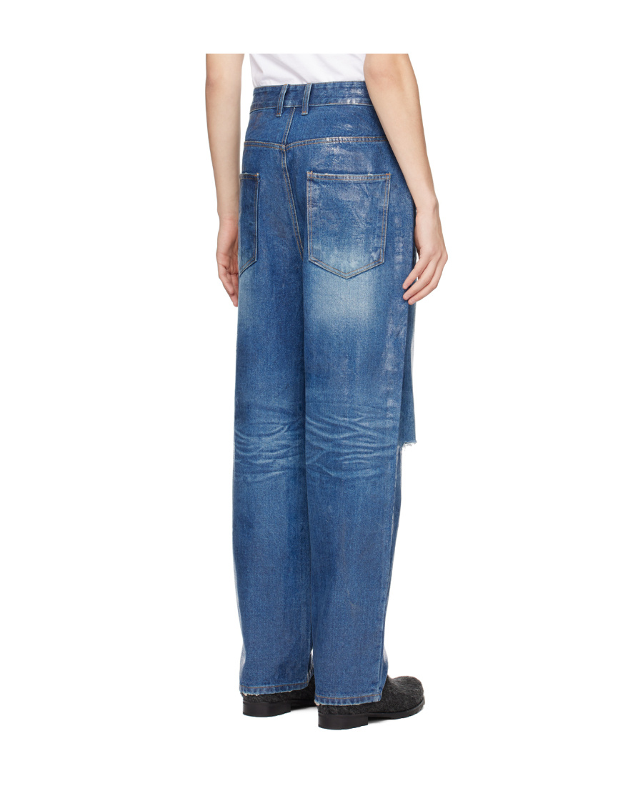 We11 Done Faded And Used Jeans In Blue